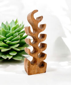 10 BOTTLE HAND CARVED WINE RACK