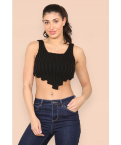 Asymmetric Imogen Hem Knitted Vest Crop Top