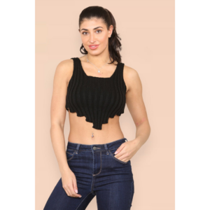 Asymmetric Imogen Hem Knitted Vest Crop Top