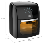 HOMCOM 12L Air Fryer Oven 8 Preset Modes Rapid Air Circulation 1800W Black