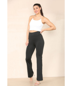 High Waisted Wide Leg Flared Trousers