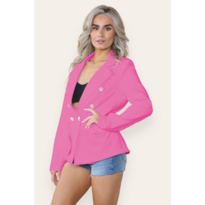 Fitted Linned Double Button Blazer Jacket - Stylish Comfort for All Occasions