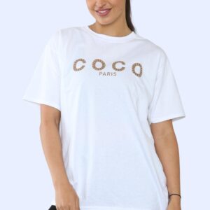 Ladies Coco Paris Printed Short Sleeve T-Shirt Top