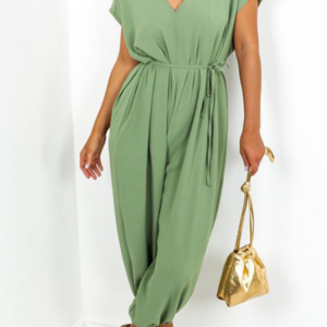 Ladies V Neck Tie Up Jumpsuit
