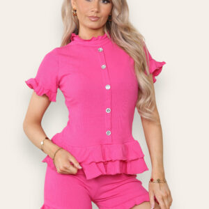 Diamond Frilled Edge Short Co-Ord Set