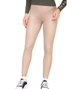PU Fleece Line High Waisted Wet Look Faux Leather Legging