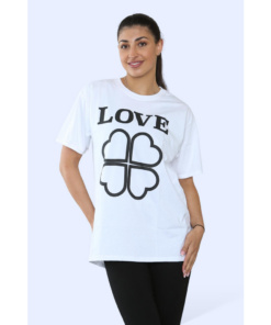 Ladies Love Printed Short Sleeve T-Shirt Top
