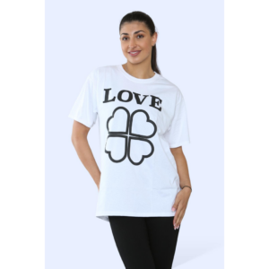Ladies Love Printed Short Sleeve T-Shirt Top