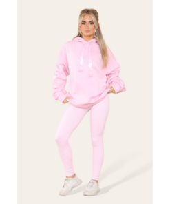 Ruched Sleeves Plus Size Hoodie with Satin Ribbon - Stylish Comfort