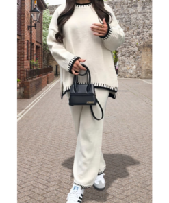 Stitched Stylish 2-Piece Knitted Lounge Co-Ord Set - Ultimate Comfort