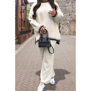 Stitched Stylish 2-Piece Knitted Lounge Co-Ord Set - Ultimate Comfort