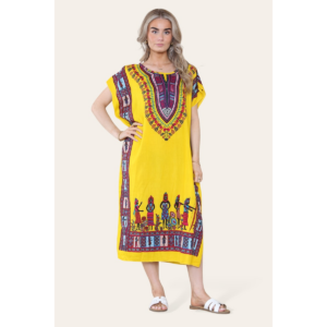 Bold Ethnic African Print Mid-Length Dress