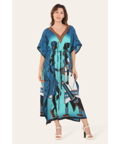 Elegant African Print Caftan Dress – Traditional Style with a Modern Touch