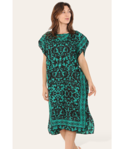 Short Caftan Dress, Ethnic Print