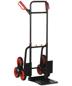 DURHAND Climbing Stairs Trolley Hand Trucks 6-Wheels Foldable Load Cart Steel