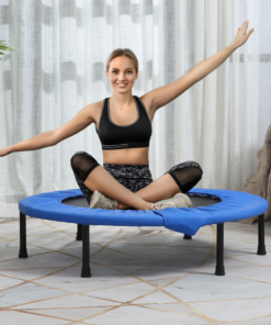 96 cm Foldable Mini Fitness Trampoline Exercise Rebounder Jumper, Blue HOMCOM