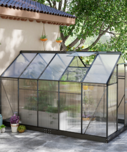Polycarbonate Walk-In Garden Greenhouse Aluminium Frame w/ Slide Door 6 x 10ft