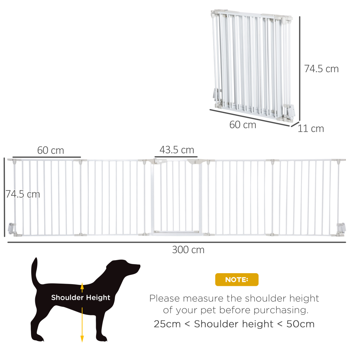 Pet Gate 5-Panel Dog Playpen for Indoor Stair Barrier W/ Walk Through Door White - Image 3