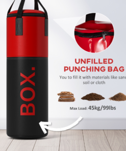 SPORTNOW Unfilled Punch Bag with Boxing Gloves and Wall Mounted Bracket