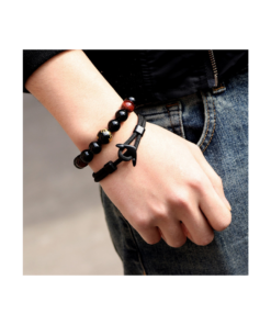 Men's Black Anchor Bracelet