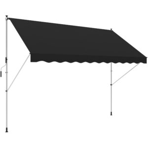 Outsunny 3x1.5m Retractable Patio Awning, Floor-to-Ceiling Shade, Black