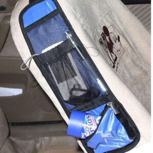 PACK OF 2 Car Multi Side Pocket Seat Storage Hanging Bag Organise Pouch - Blue