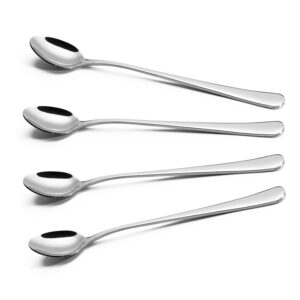 Vinsani 4-Piece Long-Handle Latte Spoons, Stainless Steel, 0009999