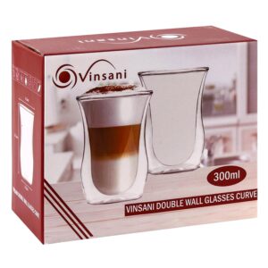 Vinsani Curve Double-Wall Glasses - Insulated, 6oz, Model 1010066