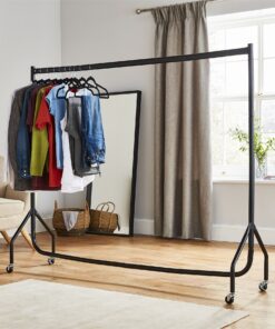 Steel Heavy Duty Tall Clothes Rail & Wheels Included
