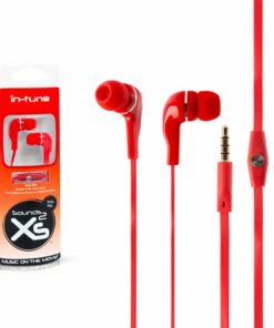 Sounds XS20 Music on the Move Earbuds with Slim Microphone with Mic, Red