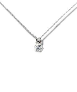 Cubic Zirconia 6mm Silver Necklace