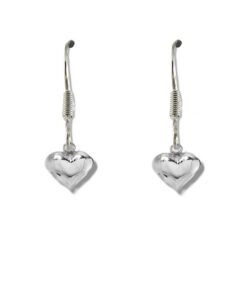 Girls Mini Puff Heart Drop Earrings