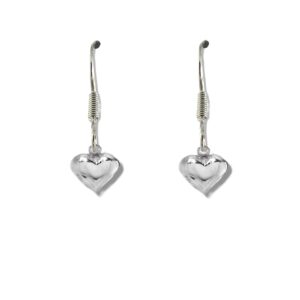 Girls Mini Puff Heart Drop Earrings