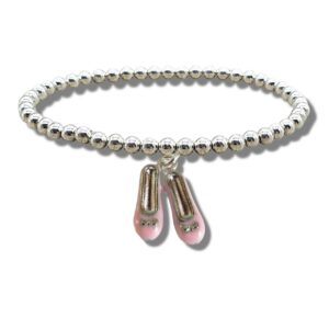 Girls Ballet Shoes Beaded Bracelet