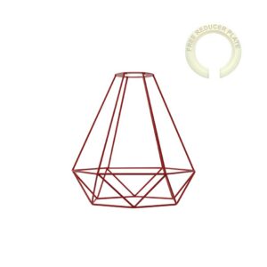 Vintage Red Metal Cage Industrial Wire Frame Pendant Light Loft Ceiling Lamp Shade~1902