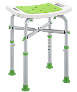 HOMCOM Adjustable Shower Stool with Foot Pads for Elderly Disabled