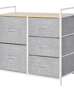 5 Drawer Linen Basket Storage Unit Home Organisation w/ Shelf Handles HOMCOM