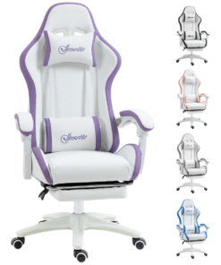 Vinsetto Racing Style Gaming Chair with Reclining Function Footrest, Purple