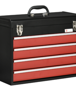 4 Drawer Tool Chest Lockable Tool Box w/ Ball Bearing Runners 51cmx22cmx39.5cm