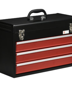 3 Drawer Tool Chest Lockable Tool Box w/ Ball Bearing Runners 51cmx22cmx32cm