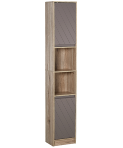 170cm Freestanding Storage Cabinet Slimline Unit w/ 2 Cupboards 2 Compartments