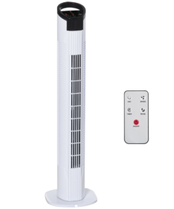 Tower Fan, 3 Speed 3 Mode, Oscillation Remote Black/White