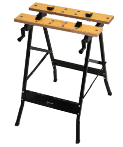 DURHAND MDF Top Portable Work Bench with Adjustable Clamps - Black