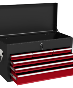HOMCOM Lockable Metal Tool Chest w/ 6 Drawer, Ball Bearing Runners, Black