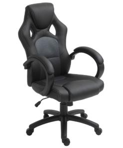 Executive Racing Swivel Gaming Office Chair PU Leather Computer Desk Chair Grey