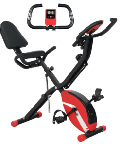 SPORTNOW Folding Exercise Bike with Arm Bands and Hand Pulse Sensor