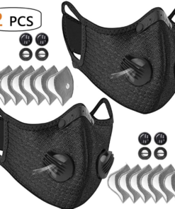（2Pack）Reusable Half Face Cover Mask w/ Filter Cycling Outdoor Sport Face Mask
