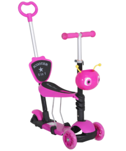 5-in-1 Kids Baby Toddler Kick Scooter Removable Seat Height Adjustable