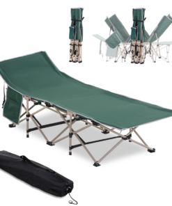 Single Portable Outdoor Military Sleeping Bed Camping Cot Green Outsunny
