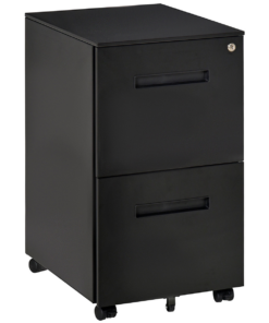 Mobile Lockable File Cabinet w/ Adjustable Hanging File Folder Black Vinsetto